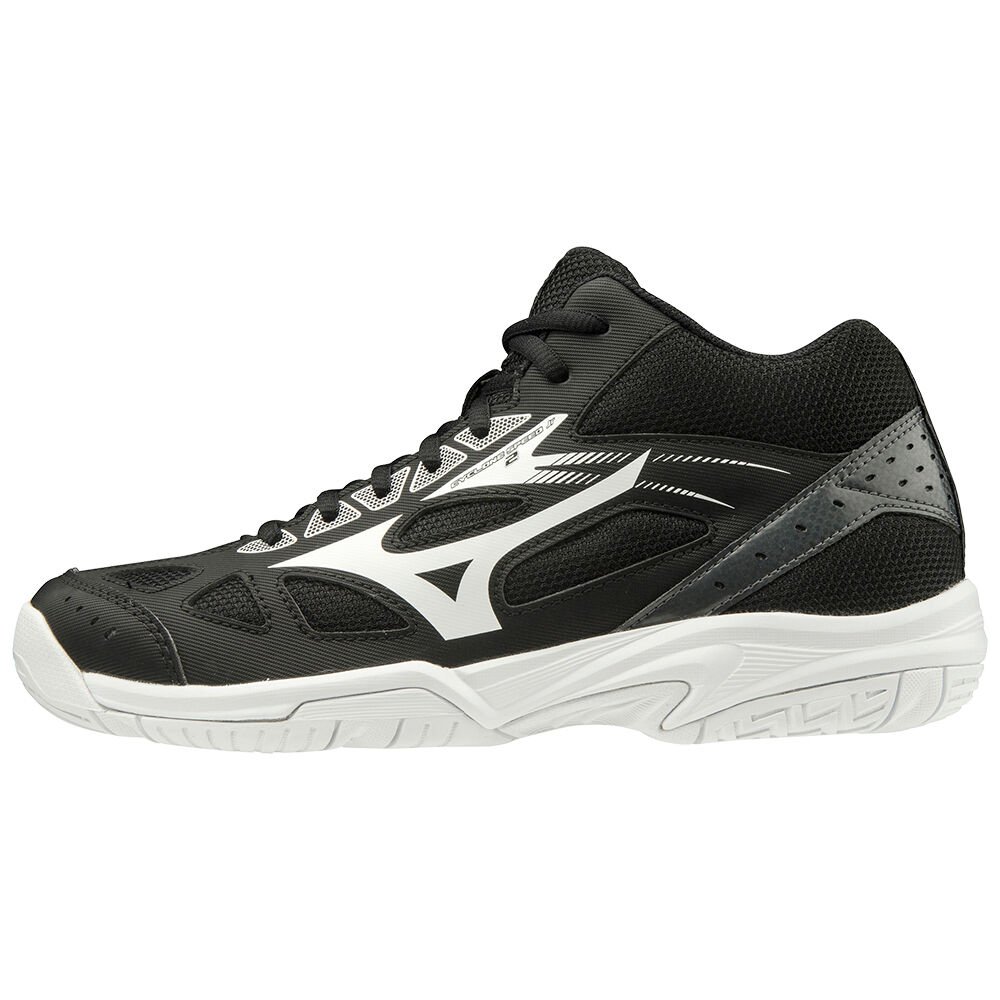 Sapatilhas Voleibol Mizuno Cyclone Speed 2 Mid - Mulher - Pretas/Branco/Cinzentas Escuro - BKRLA9417